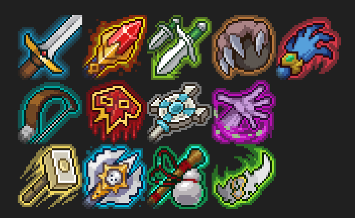 FABLED PIXELS

New Icon Pack being added to the JiberishUI Icons addon! These were handcrafted by the LEGENDARY Pixel Artist, <a href="/dragumagu/">dragumagu 🔸ᴄᴏᴍᴍꜱ ᴏᴘᴇɴ 🔸</a> !!! Thanks for creating some awesome new icons, Dragumagu!

These will be added to curseforge.com/wow/addons/jib… soooooon! #worldofwarcraft