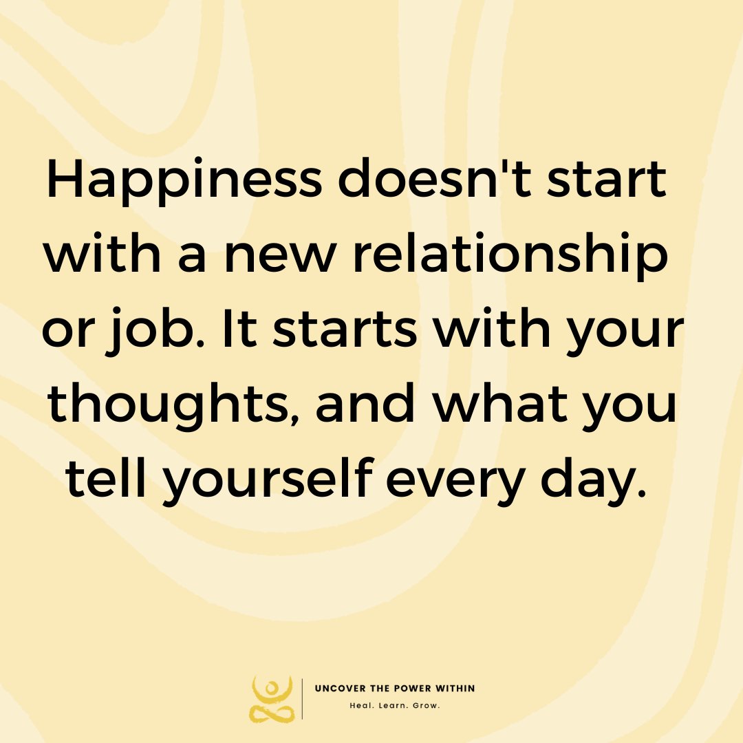🌟 Happiness starts in your mind, not the world around you. The words you tell yourself can light up your path to joy. Choose positivity and shape your thoughts for a brighter tomorrow. ✨🌈 #MindfulLiving #ChooseYourThoughts #Happiness #PowerWithin
