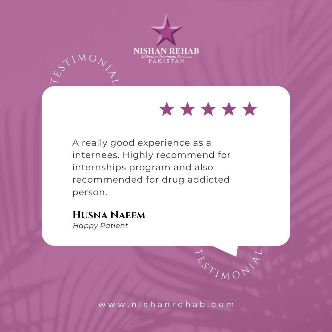 Patient Feedback!

#RehabSuccess #RecoveryStories #PakistanHeals #mentalhealth #drugaddiction #alcoholaddiction #rehabclinic #recovery #addictiontreatment #soberlife #mentalhealth #wellness #support #healing #hope #rehabilitation #NishanRehab