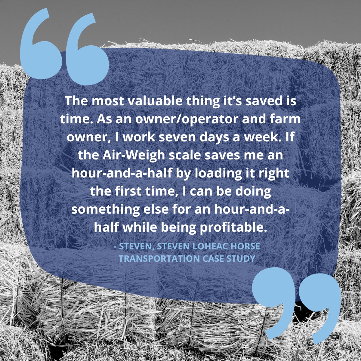 Scales and ‘horse power’ team up for extra time saved. Discover how Steven Loheac Horse Transportation was able to maximize profits from hauling hay bales measured in the field by on-board scales. Read here: air-weigh.com/case-study-ste… #AirWeigh #CaseStudy #HayHauling