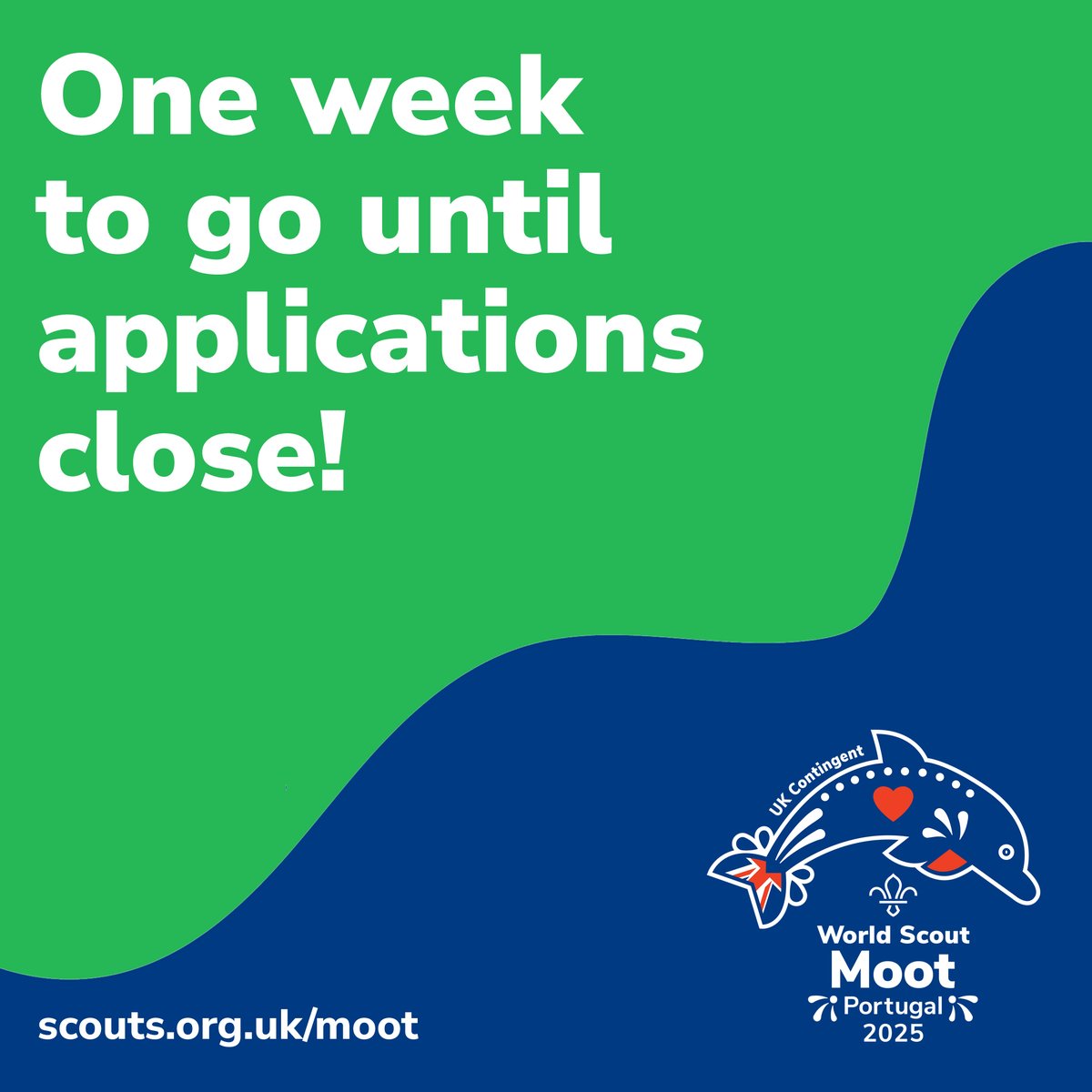 There's only one week to go to submit your application and dive into the World Scout Moot 2025 in Portugal! 🇵🇹 Surf over to our website to read a brilliant blog from Christina all about how the recruitment process works and how you can apply 👇 scouts.org.uk/mootblog #MootUK