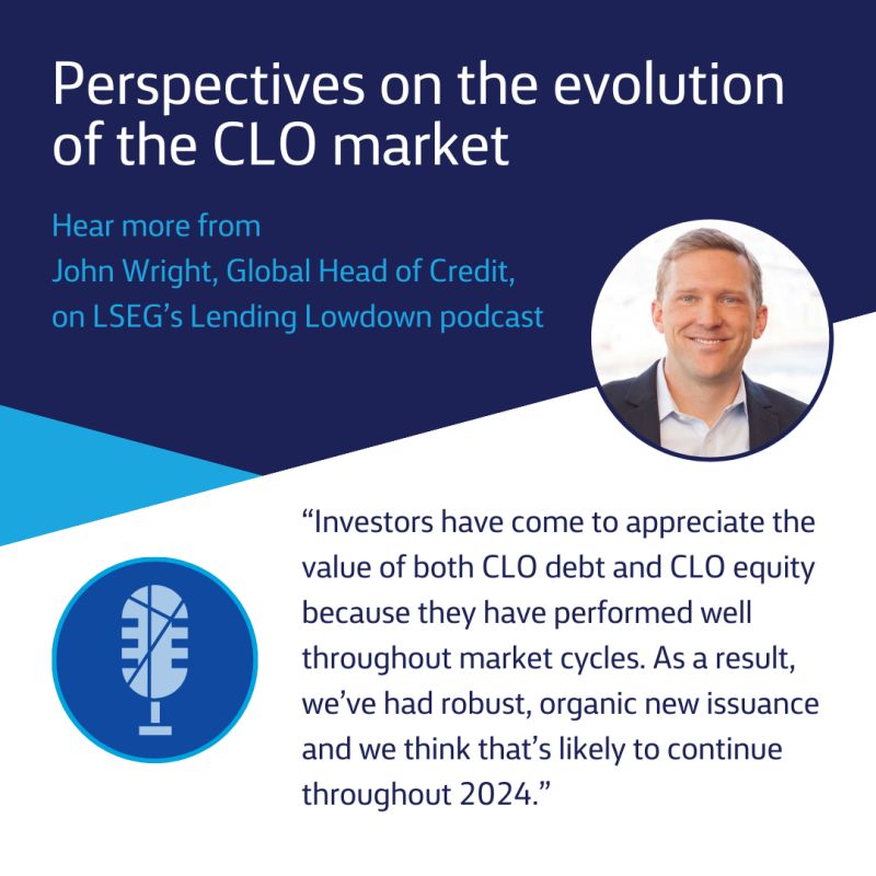 John Wright recently joined LPC’s Lending Lowdown podcast, where he discussed current conditions in the #CLO market and what to expect for the growing asset class in 2024 with host CJ Doherty. #BainCapitalCredit Listen here: pod.link/Lendinglowdown…