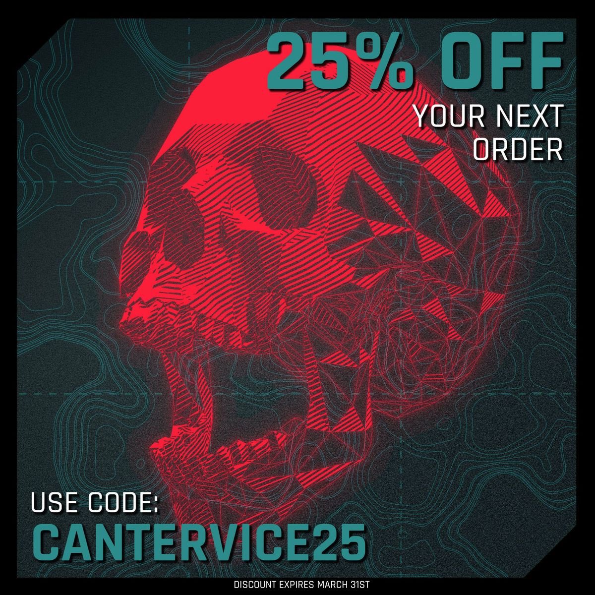 ATTENTION: [MERCH SALE INITIATED]⁣ Use code: CANTERVICE25⁣ Now through March 31st >>> ⁣ fixtstore.com/cantervice