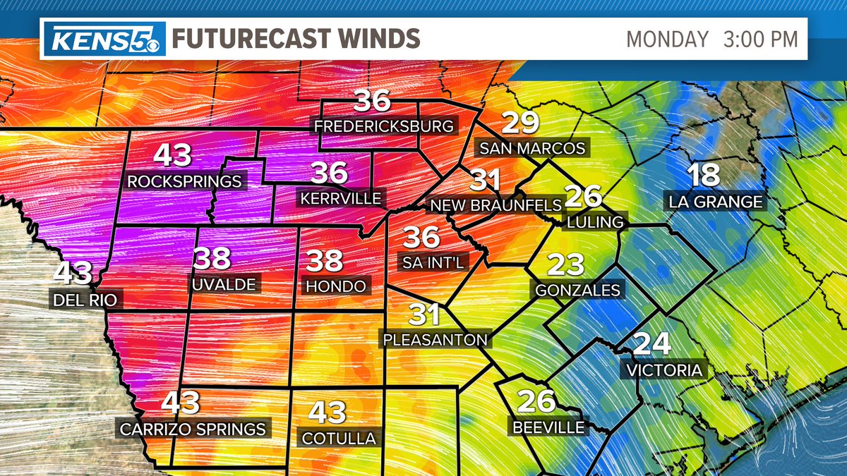 Winds will turn gusty this afternoon! Add in dry air and lower humidity, this will create a fire weather threat. Avoid outdoor burning! #txwx