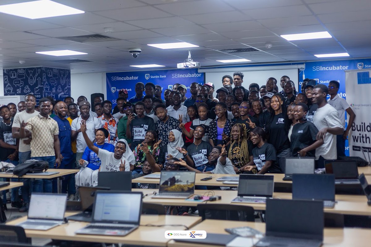 GDGAccra's tweet image. We hosted a successful #BuildwithAI event over the weekend, during which attendees gained knowledge about building with @Google&apos;s latest artificial intelligence and machine learning technologies.

Thank you, @SBIncubatorGH, for hosting us.
#GDGAccra #GDGSSA

PC📸: @kwekutech