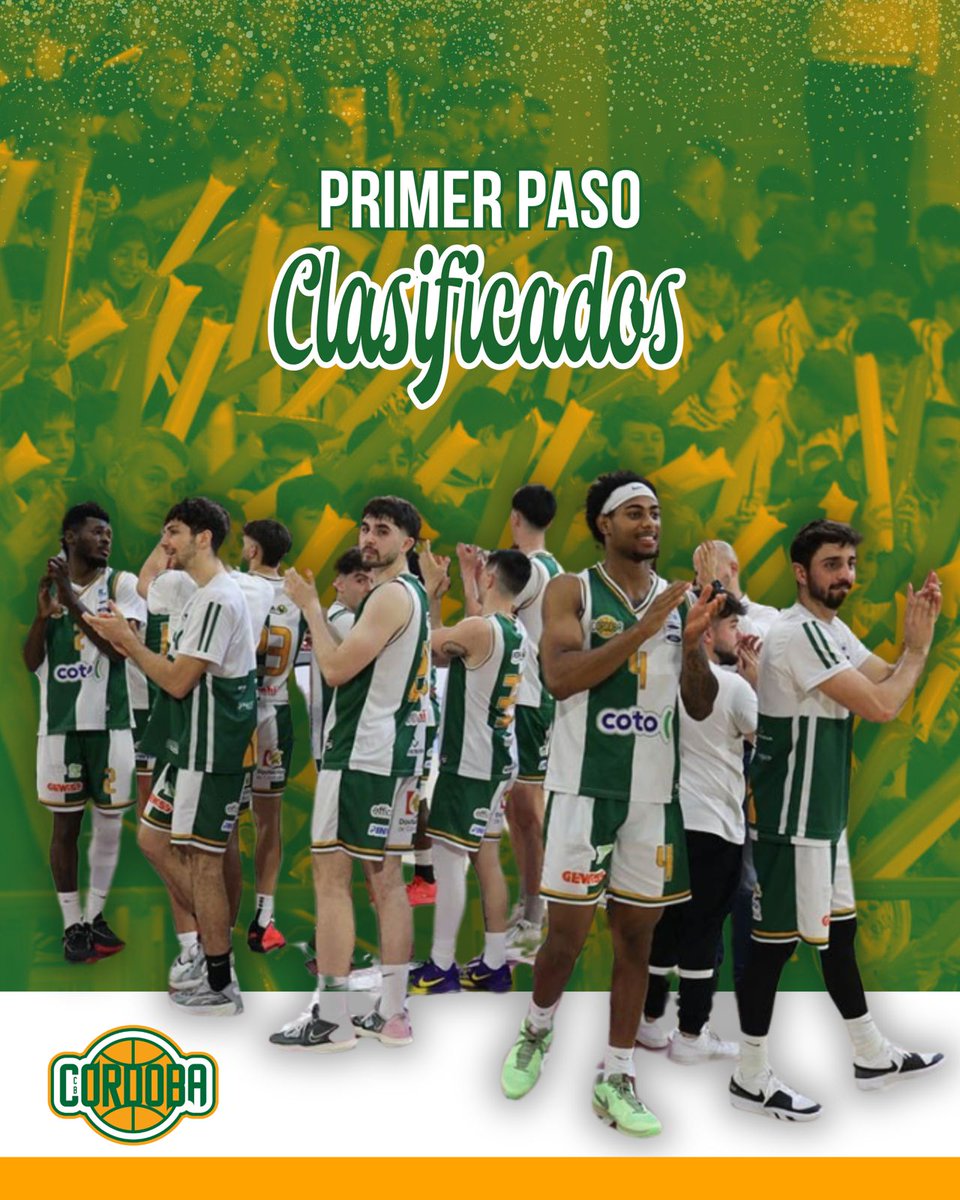 Afición blanquiverde.... 🤍💚tenemos buenas noticias... el primer paso hacia nuestro objetivo de ascenso a LEB PLATA... está conseguido¡ESTAMOS CLASIFICADOS! Solamente nos falta saber si como primeroso como segundos de grupo 🏀👏🏻 ¡MUCHAS GRACIAS POR VUESTRO APOYO! #GanamosJuntos
