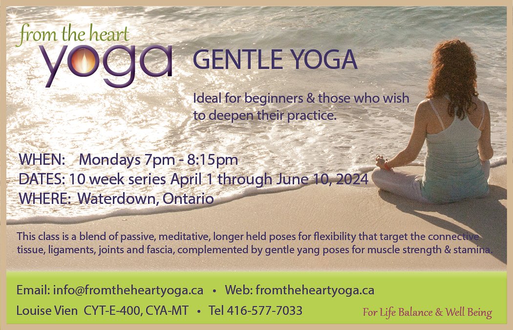 From The Heart Yoga (@ftheartyoga) on Twitter photo GENTLE #YOGA FromTheHeartYoga.ca
Mondays starting APRIL 1, #WATERDOWN
E: info@fromtheheartyoga.ca T: 416 577 7033 <a href="/yogadirectoryca/">YogaDirectoryCanada</a> <a href="/HamFempreneurs/">Hamilton Fempreneurs</a> @ViewHamilton
<a href="/hamhealth/">Hamilton Health Sciences Foundation</a> <a href="/wwwMonkeyBiz/">wwwmonkeybiz</a> <a href="/InfoFlamborough/">Flamborough Connects</a> @waterdownvillag <a href="/ihearthamilton/">I Heart Hamilton</a>
#HamONT #BurlON #FromTheHeartYOGA GENTLE #YOGA FromTheHeartYoga.ca
Mondays starting APRIL 1, #WATERDOWN
E: info@fromtheheartyoga.ca T: 416 577 7033 <a href="/yogadirectoryca/">YogaDirectoryCanada</a> <a href="/HamFempreneurs/">Hamilton Fempreneurs</a> @ViewHamilton
<a href="/hamhealth/">Hamilton Health Sciences Foundation</a> <a href="/wwwMonkeyBiz/">wwwmonkeybiz</a> <a href="/InfoFlamborough/">Flamborough Connects</a> @waterdownvillag <a href="/ihearthamilton/">I Heart Hamilton</a>
#HamONT #BurlON #FromTheHeartYOGA