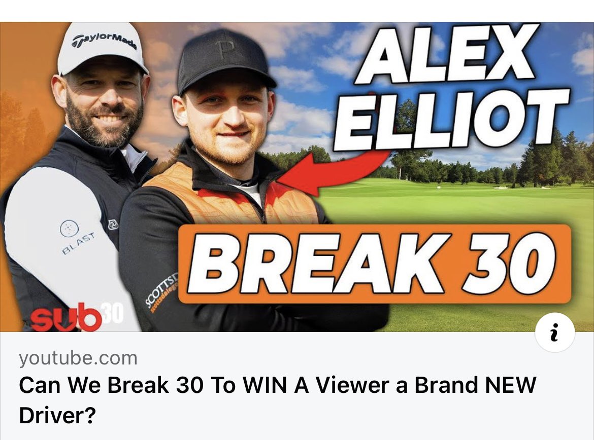 🚨New Video🚨
I team up with Alex Elliott to see if we can break 30 for 9 holes!!!

youtu.be/NAF_6lP_yvo?si…