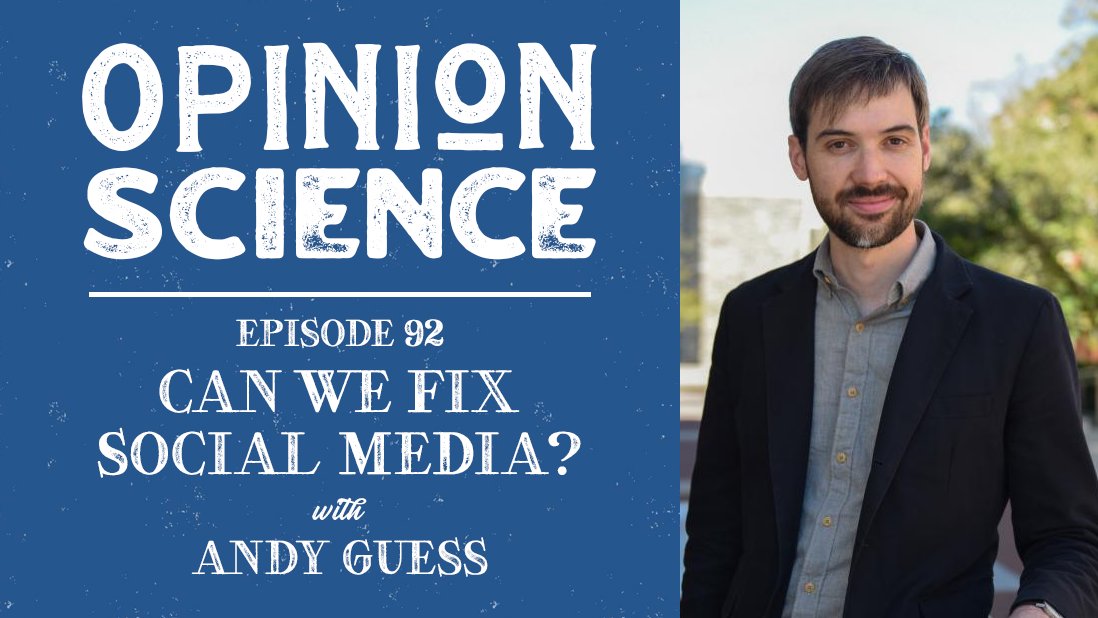 Ep 92! @andyguess joins to talk about a massive project in collaboration with Meta looking at the role social media plays in people's engagement with politics. Apple: podcasts.apple.com/us/podcast/92-… Spotify: open.spotify.com/episode/3Zuxif… Web: opinionsciencepodcast.com/episode/can-we…