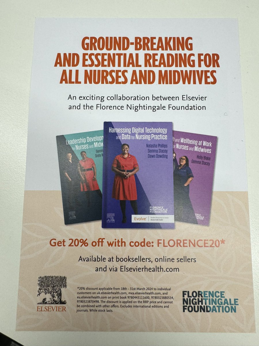 Psst… we’ve got a discount running on our books. Enter code FLORENCE20* @FNightingaleF @GemmaStacey10 @westwood_greta uk.elsevierhealth.com/catalogsearch/…