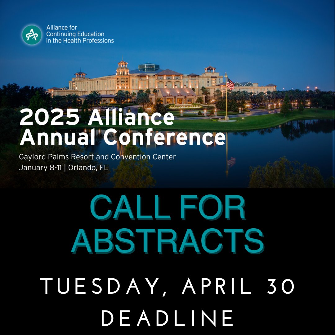The checklists for both abstract submissions and poster submissions are now available for the Alliance 2025 Annual Conference taking place in Orlando from January 8-11, 2025. The 2025 theme is 'Expand Perspectives, Inspire Possibilities'. acehp.org/Your-Learning/…