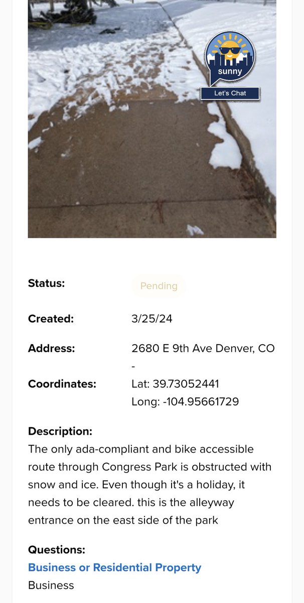 BryanByBike's tweet photo. @denverparksrec, this is currently the only ADA-Compliant & #bikeDEN access available through #CongressPark in @DenverPerfect10 of @CityofDenver.
I understand today is a holiday but we need to give overtime to clear a few key routes with plows & this is one of them. https://t.co/QIHj7QcZrQ