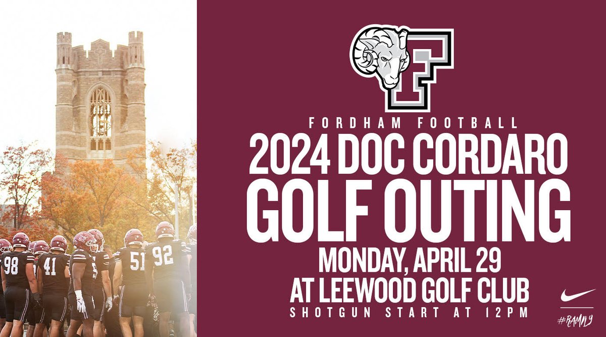 🏈⛳️ The Doc Cordaro @FORDHAMFOOTBALL Golf Classic is set for Monday, April 29. See you there. 📰 bit.ly/3PAG9Hm