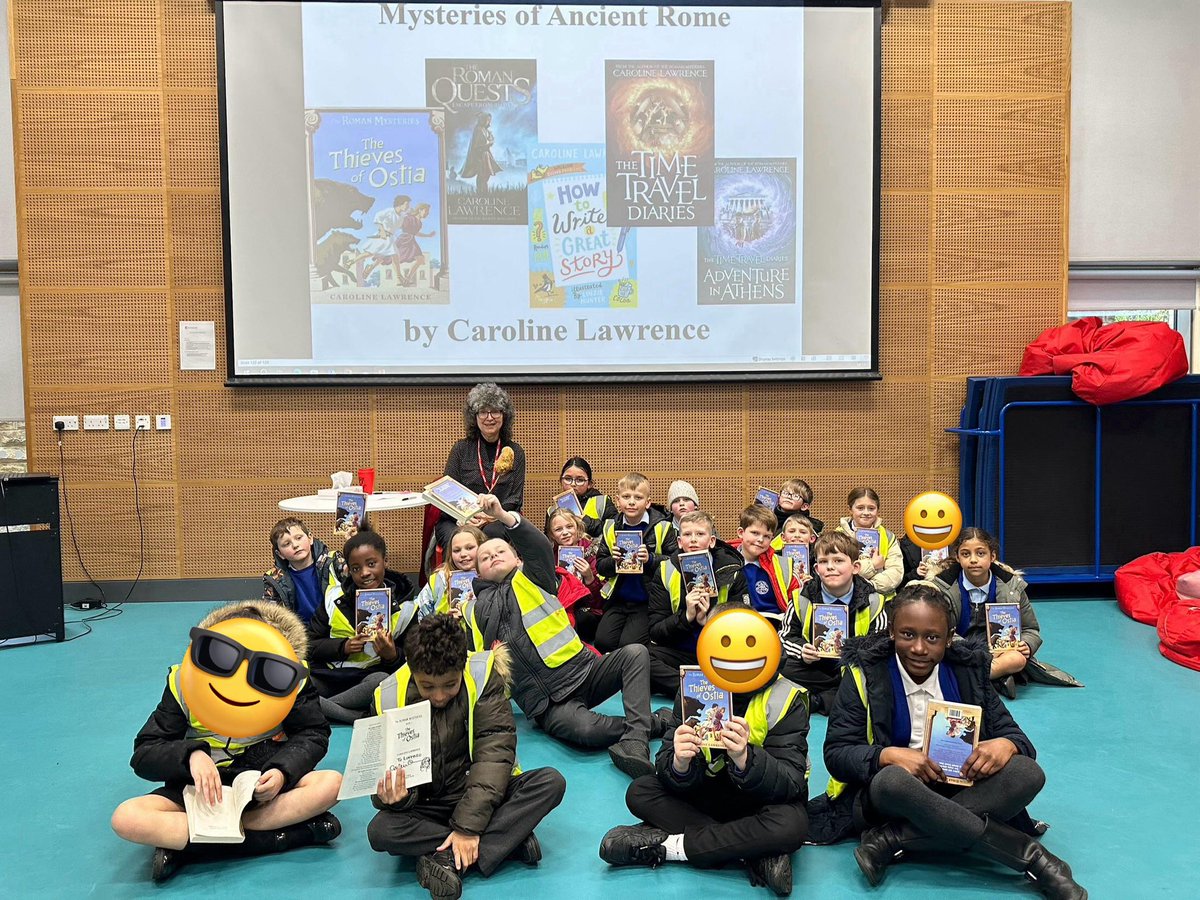 Huge thank you to @CarolineLawrenc and @NottsHigh for having our y4 pupils this afternoon! The children loved listening to you talk about your life as an author and were so excited to receive personalized signed books from you too! Thank you! @_Reading_Rocks_ @OpenUni_RfP #rfp