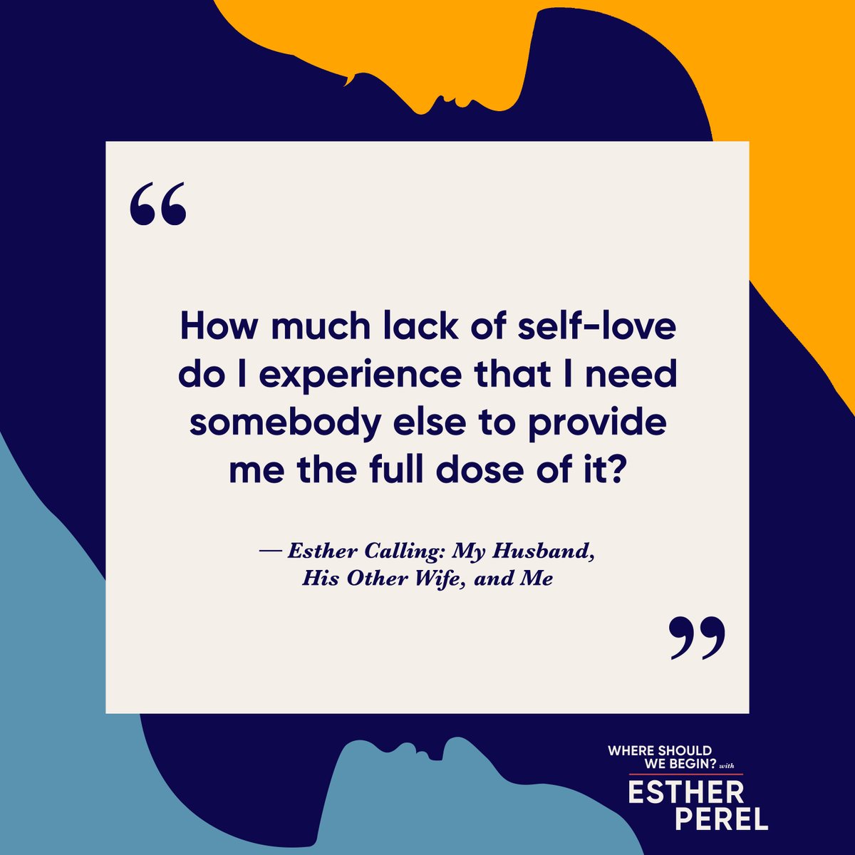 In a new Esther Calling episode of Where Should We Begin? titled 'My Husband, His Other Wife, and Me', a woman shares her journey of love and sacrifice. Listen through the link below as I help her untangle the complex web of duty, love, and self-worth.…