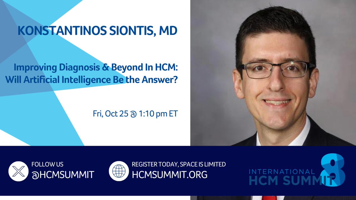 Looking forward to @konsiont's exploration of 'Improving Diagnosis & Beyond in #HCM: Will Artificial Intelligence Be the Answer?' Join us @ #HCMSummit8 for an enlightening session about #AI potential in reshaping diagnostics. #hypertrophiccardiomyopathy #cardiotwitter #healthtech