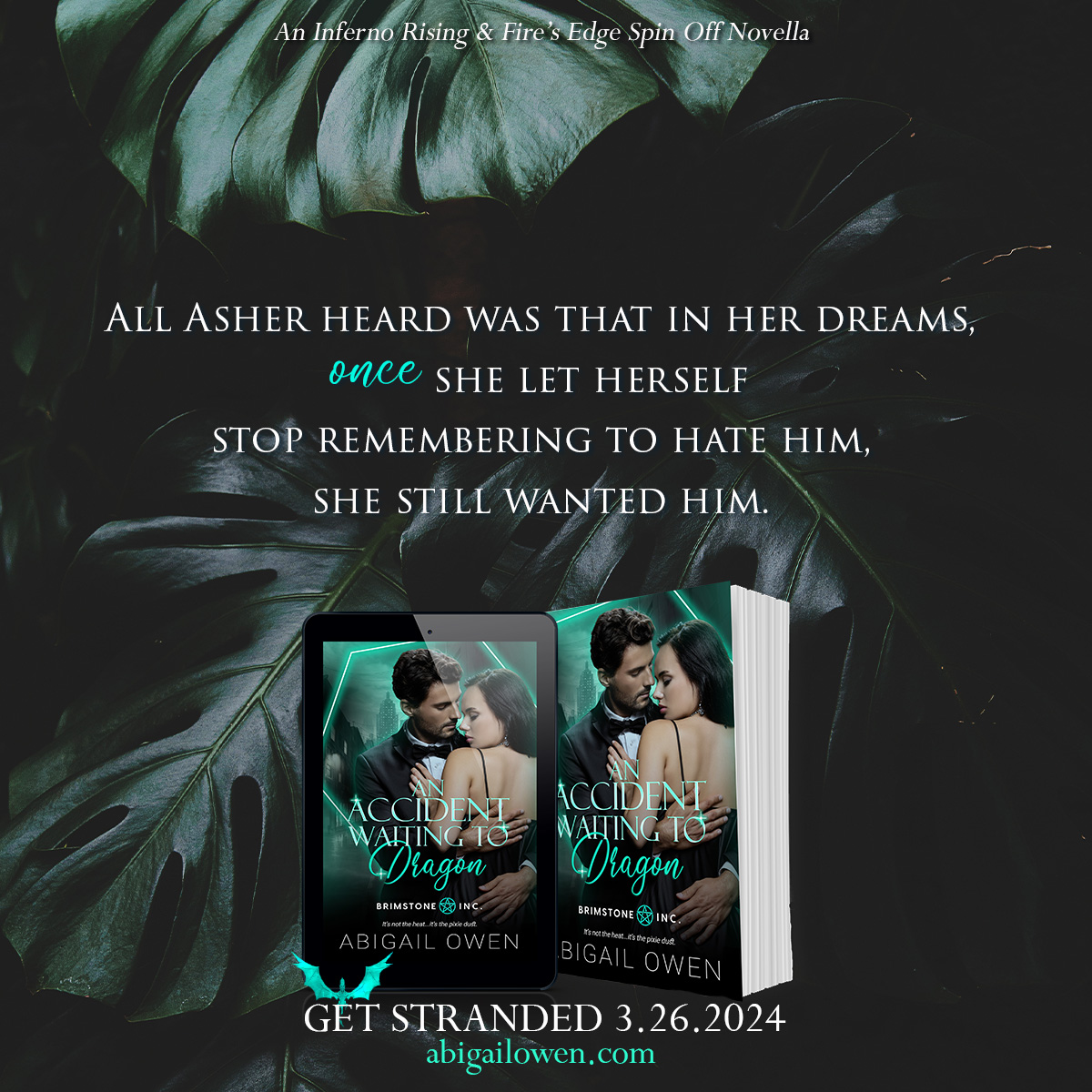 Tomorrow!!!!

PREORDER
abigailowen.com/abigails-books…

#paranormalromance #preorder #dragonshifter #dragonshifterromance #brimstoneinc #firesedge #infernorising