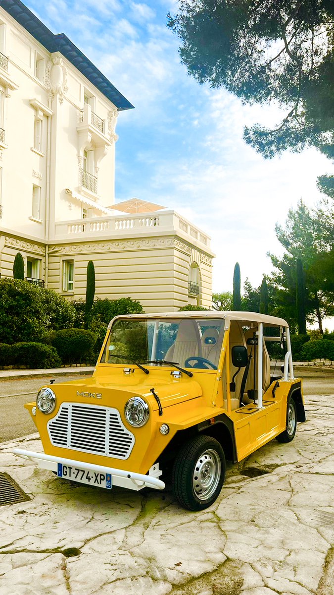 The_New_Moke's tweet photo. Captured in the South of France, our Sunlight Yellow Electric MOKE... 📸🌞🍋

#MOKE #LivingTheDream #Since1964 #Adventure #Explore #BeachBuggy #Beach https://t.co/qdpBMuVdKY