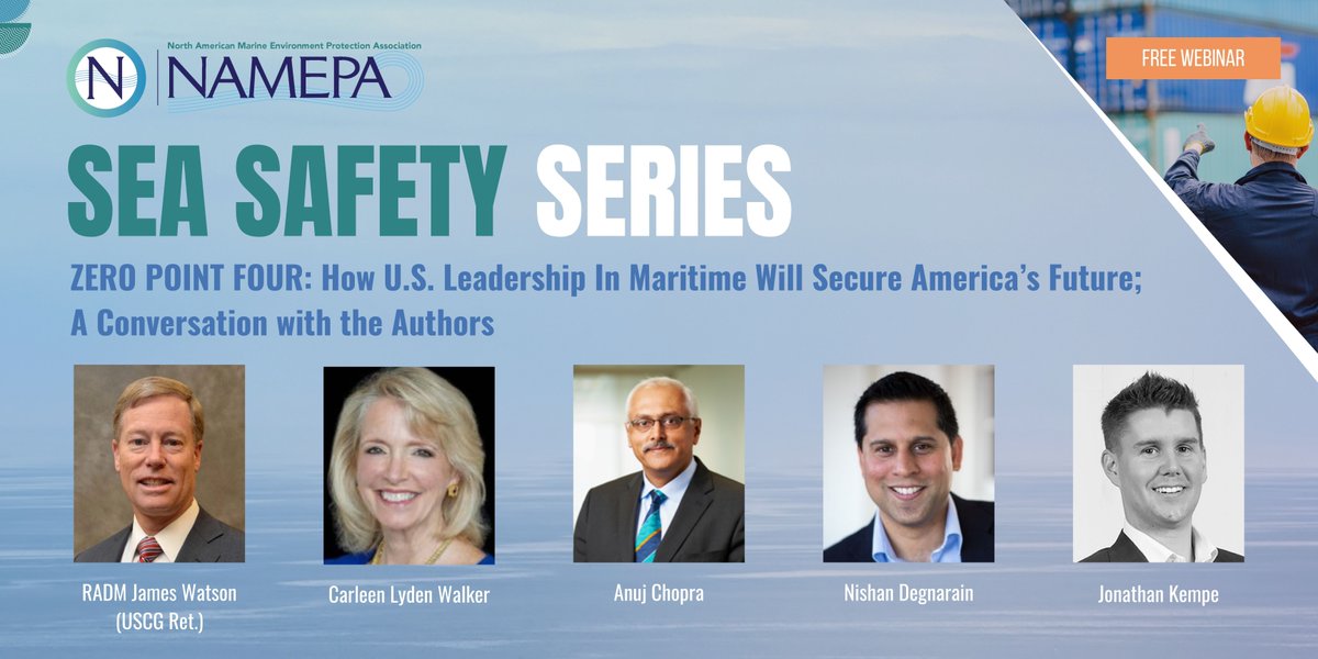 Join us for our Sea Safety Series webinar TODAY (3/25) as we discuss the Maritime Accelerator for Resilience book, ‘ZERO POINT FOUR: How U.S. Leadership In #Maritime Will Secure America’s Future,’ featuring five of the authors!
✅ Register for FREE now: ow.ly/kbUY50QY7A5