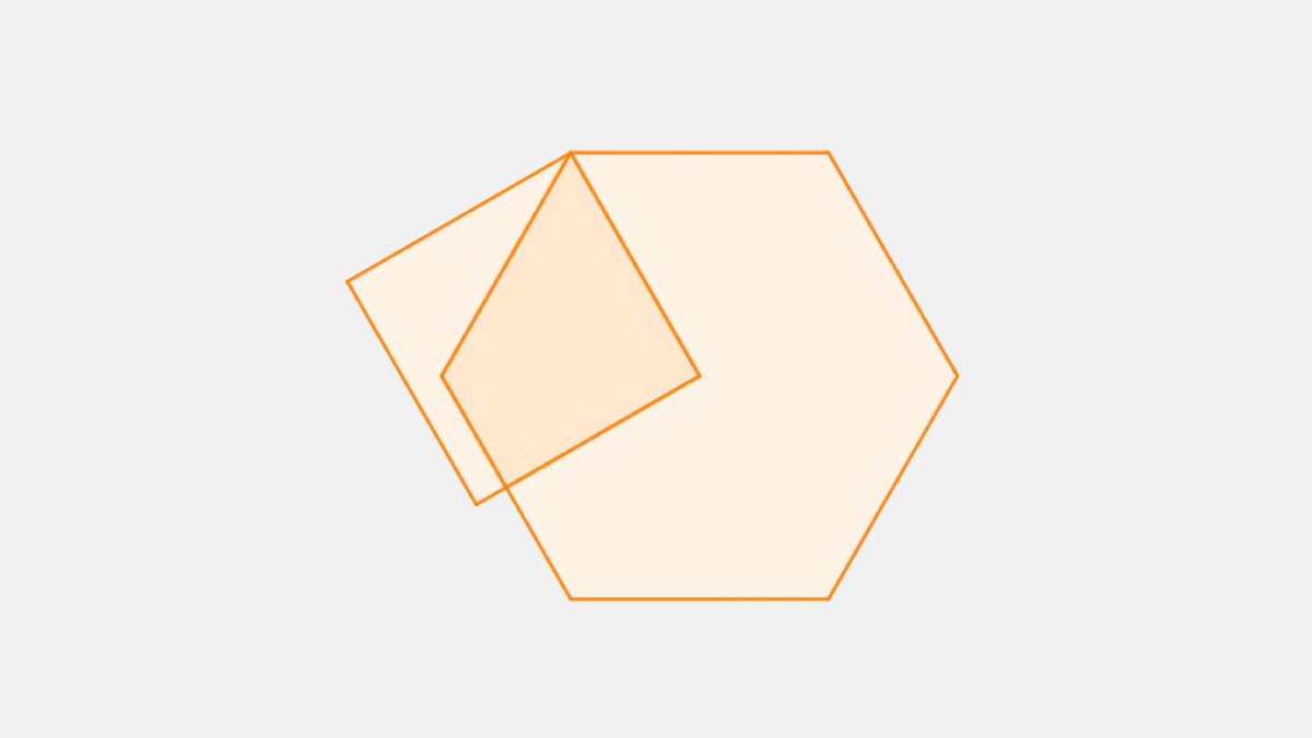 Two vertices of a square lie at the centre and a vertex of a regular hexagon. What fraction of the square lies outside the hexagon? For a solutions ‘think through’ and slides to use in the classroom: bit.ly/4anPKZY