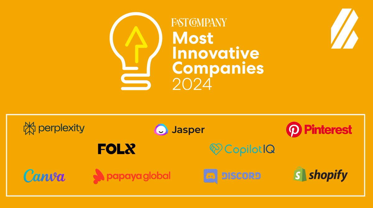 Congrats to our portfolio companies for being named a 2024 Most Innovative Company by @FastCompany 🚀💥 fastcompany.com/most-innovativ…