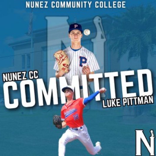 🔒COMMITTED🔒 Congratulations to ‘24 Luke Pittman (@LukePittman95) of @PBSBaseball2024 on his commitment to @NunezCCBaseball.