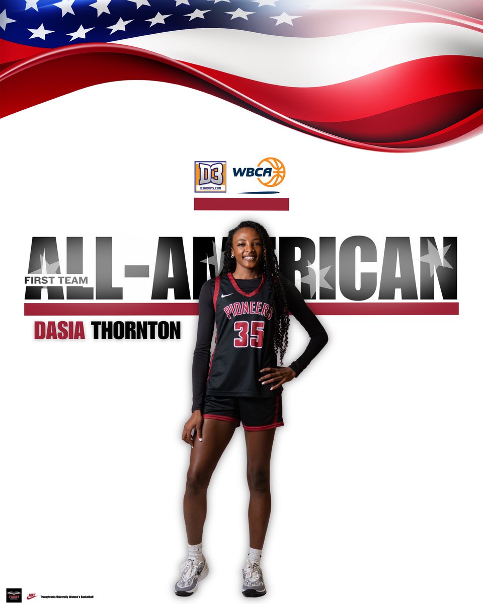 𝗔𝗹𝗹-𝗔𝗺𝗲𝗿𝗶𝗰𝗮𝗻 Congrats to @TUWBX’s Dasia Thornton on being named D3Hoops and WBCA First Team All-American❗️ The HCAC Player of the Year adds another accolade💪 🔗 tinyurl.com/y5p6tuff #FlyPios🦇