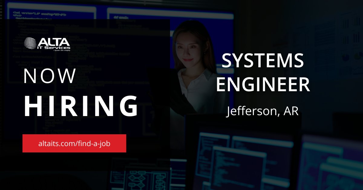 ALTA IT Services is #hiring a Systems Engineer for work in Jefferson, AR. 
Learn and apply today: ow.ly/lwFO50R1pjg 
#ALTAIT #SystemsEngineer #JeffersonAR #ITJobs #NetworkEnvironment #OSPF #EIGRP #BGP #MPBGP#SecurityPractices #LAN #WAN #MAN #CCNA #AWS #CloudPractitioner