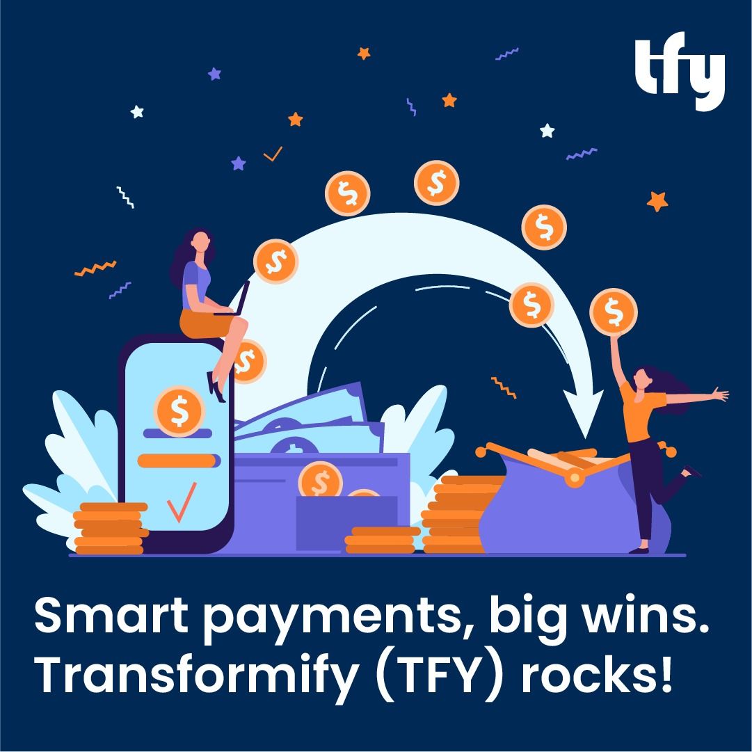 Smart payments, big wins. Transformify (TFY) rocks! 💸💼 Transformify (TFY) has the solution! Our platform simplifies payment processes, automates invoicing, and provides real-time insights into payment and billing data. #PaymentSolutions #GamingFinance #TransformifyTFY