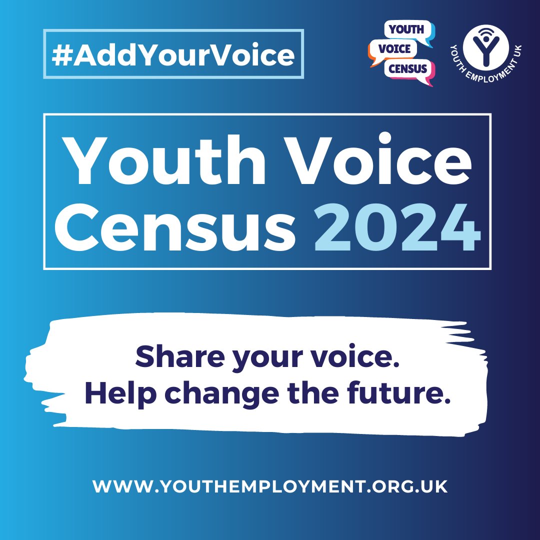 The Youth Voice Census survey is now open to 11-30 year olds across the UK! 🗣️

Let us know what you think about life, study and work where you live and get your voice heard by people who can make change 🌎

survey.alchemer.eu/s3/90685780/Yo…

#YouthVoiceCensus
#AddYourVoice
@YEUK2012