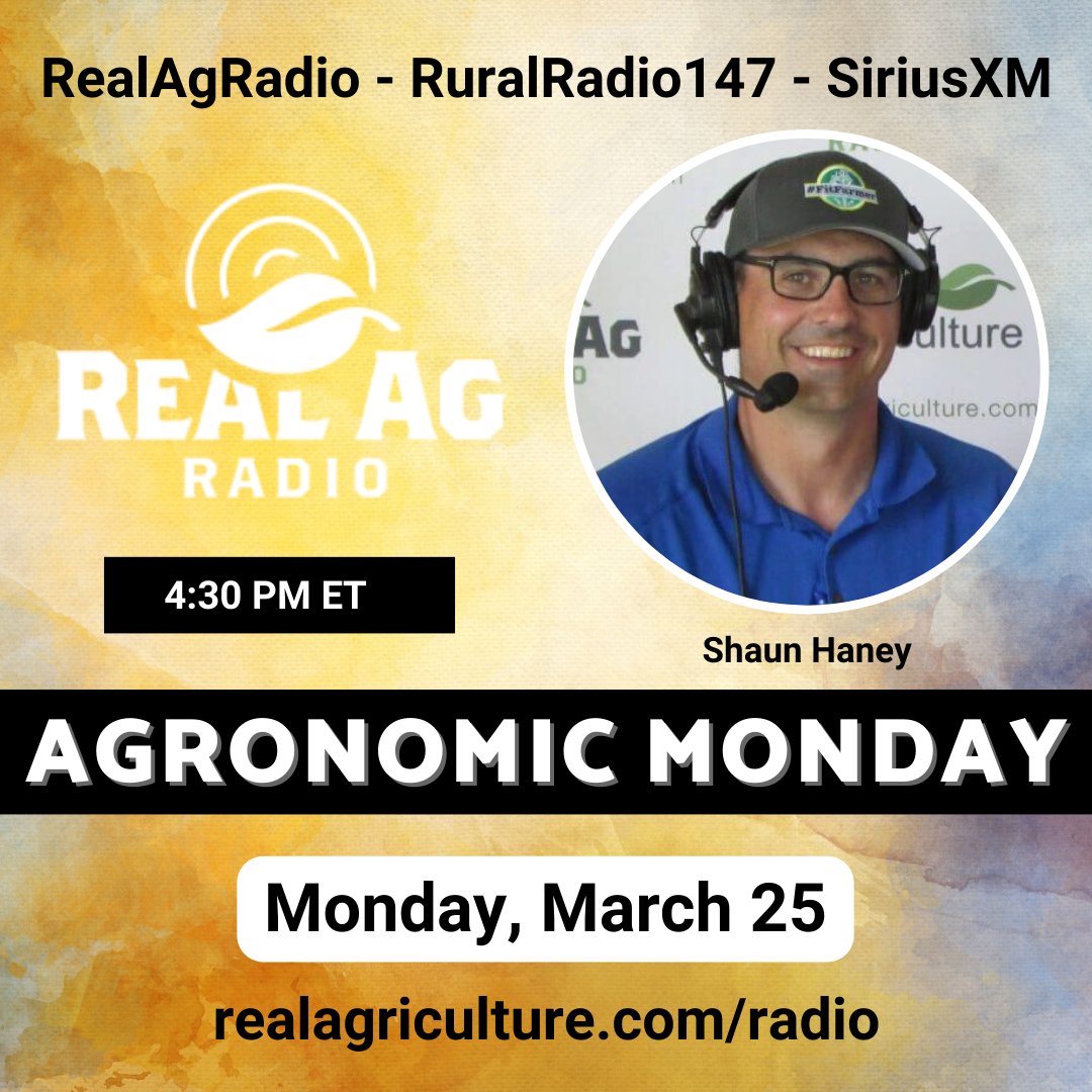 Tune in to #RealAgRadio at 430E on @RuralRadio147 for #AgronomicMonday! Host @shaunhaney is joined by @WheatPete, Ruoxi Xia of @AlbertaGrains on seeding rates & tackling seed borne diseases w/ seed treatment, & don't miss spotlight interview w/ Paul Sinkevich of Vantage Ag #cdnag