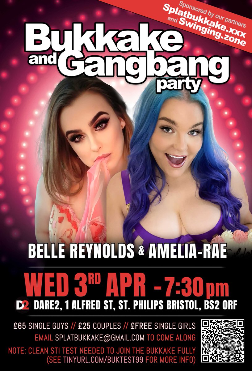 And if you're in the SW, do NOT miss this one with 🔥 NEW models! * Wed 3rd April * 7:30pm at @daretoclub Bristol * With sexy @AmeliaRaexo and @missbellexofx 💕 email 📧 splatbukkake@gmail.com Details 🔗blog.ukxxxpass.xxx/events/bristol… Get your tests done 🔗blog.ukxxxpass.xxx/bukkake-partic…