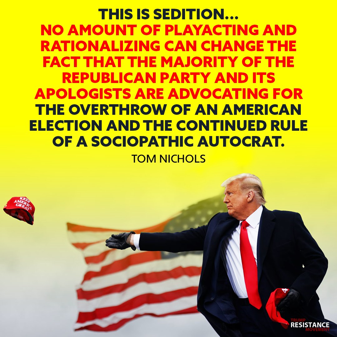 TRMmovement's tweet image. The Republican party and it's Trump apologists are guilty of Sedition.