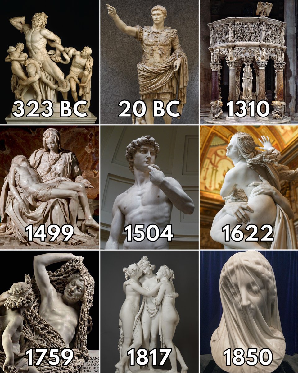 Why did we stop? A brief history of marble sculpture in 9 masterpieces... (thread) 🧵