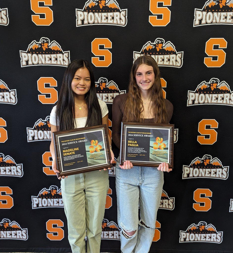 The Rotary Club of Branchburg recognized Junior Service Award winners Madeline Senate and Anabela Paglia for their extraordinary service to school & community. Each student is a perfect example of the Rotary Motto 'Service Above Self'. Congratulations to Madeline and Anabela!