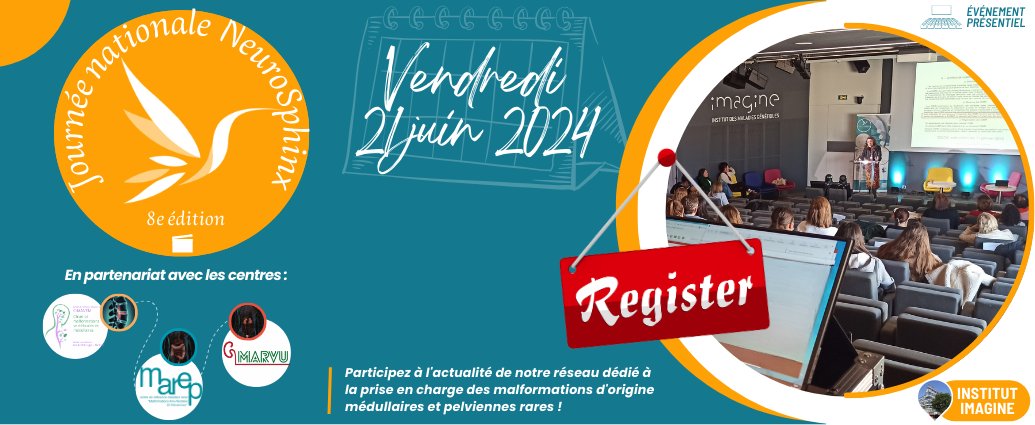 NeuroSphinx (@neurosphinx) on Twitter photo ⚕️Journée Nationale <a href="/NeuroSphinx/">NeuroSphinx</a> 2024 👩🧬🩺🏥🔬
📝LES INSCRIPTIONS SONT OUVERTES ! ✅
👉linscription.com/pro/activite.p…
📆vendredi 21 juin 2024
🕗de 09h00 à 17h30
📍<a href="/InstitutImagine/">Institut Imagine</a>
#priseencharge #pluridisciplinaire #patients #chirurgie #errance #impassse #diagnostiques #databases ⚕️Journée Nationale <a href="/NeuroSphinx/">NeuroSphinx</a> 2024 👩🧬🩺🏥🔬
📝LES INSCRIPTIONS SONT OUVERTES ! ✅
👉linscription.com/pro/activite.p…
📆vendredi 21 juin 2024
🕗de 09h00 à 17h30
📍<a href="/InstitutImagine/">Institut Imagine</a>
#priseencharge #pluridisciplinaire #patients #chirurgie #errance #impassse #diagnostiques #databases