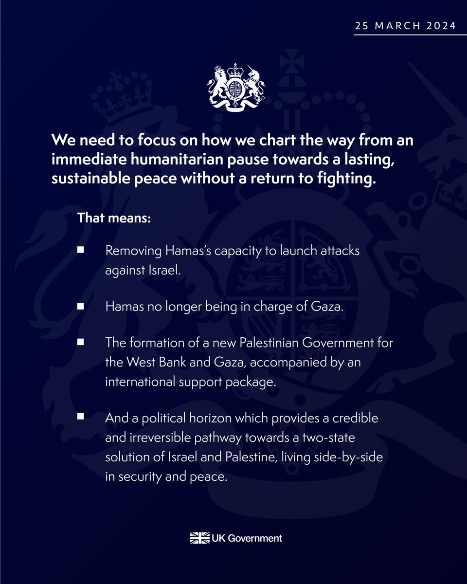 So now we need to focus on how we chart the way from an immediate humanitarian pause towards a lasting, sustainable peace without a return to fighting.👇