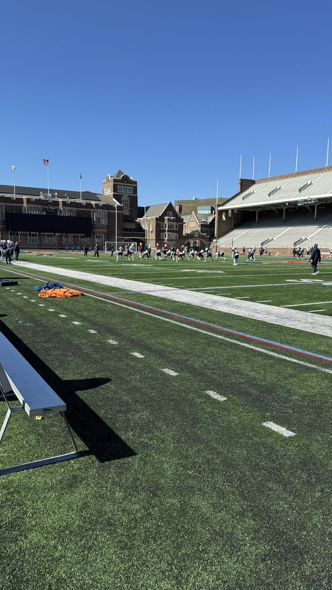 I had a great time at the UPenn spring practice. Thank you @CoachBobBenson and the rest of the staff for having me out! @gbowman26 @brendancahill_ @coachripshwtime @blairbucs