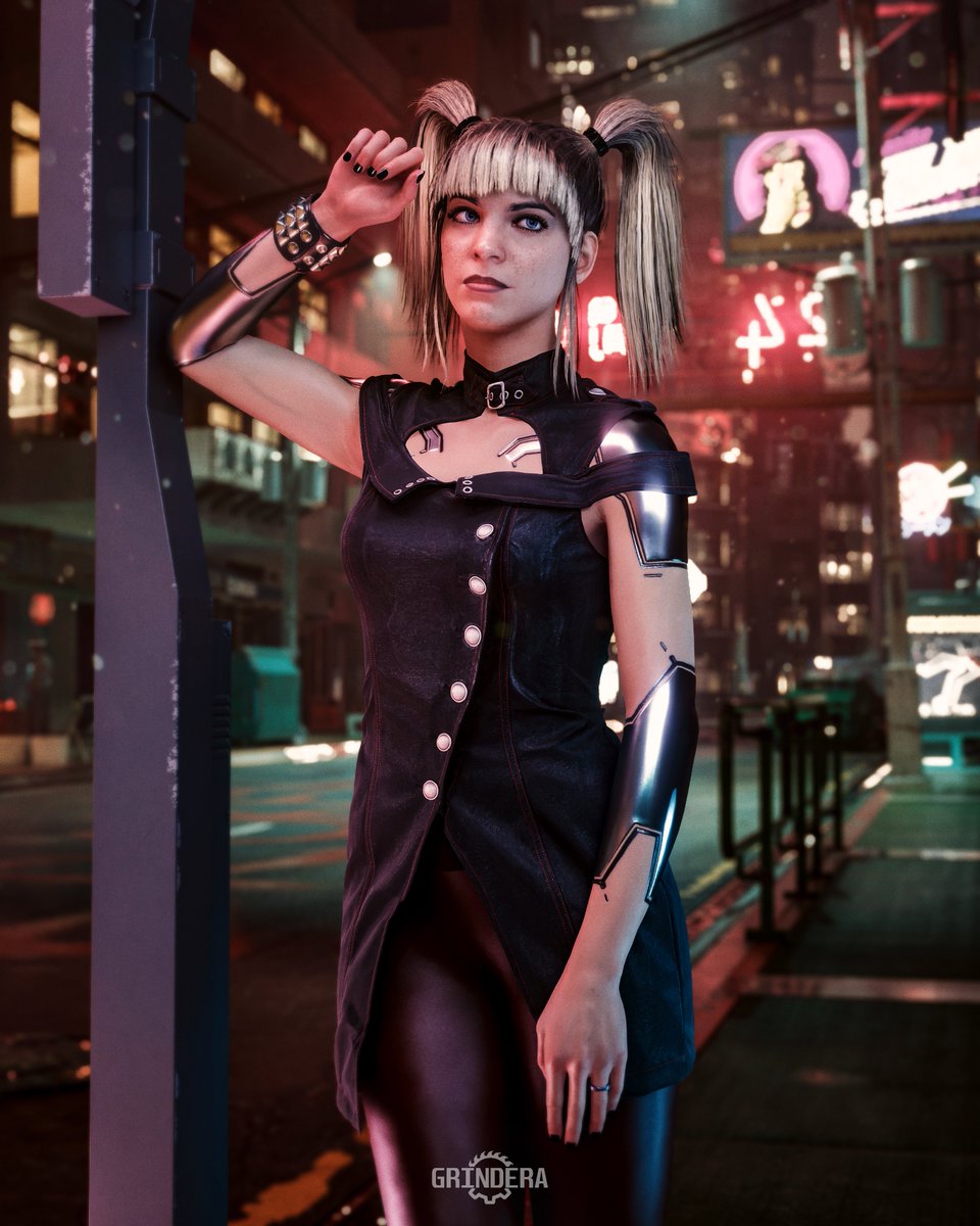 Love her, no matter the style or fashion ❤️🖤 Leather outfit by @Nola_Dreamer - available now #8ug8ear #Cyberpunk2077 #PCgaming #photomode #virtualphotography #worldofVP #ThePhotoMode