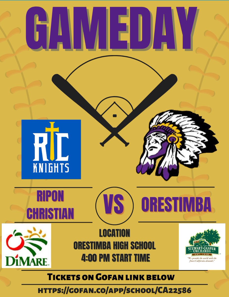 OHSBASEBALL_W's tweet photo. Orestimba High School Baseball will be hosting Ripon Christian High School. Please come out and support us or follow us on GameChanger. #ohsbaseball #purplezoo #orestimbahighschool #ohswarriors https://t.co/miSAz3x18k