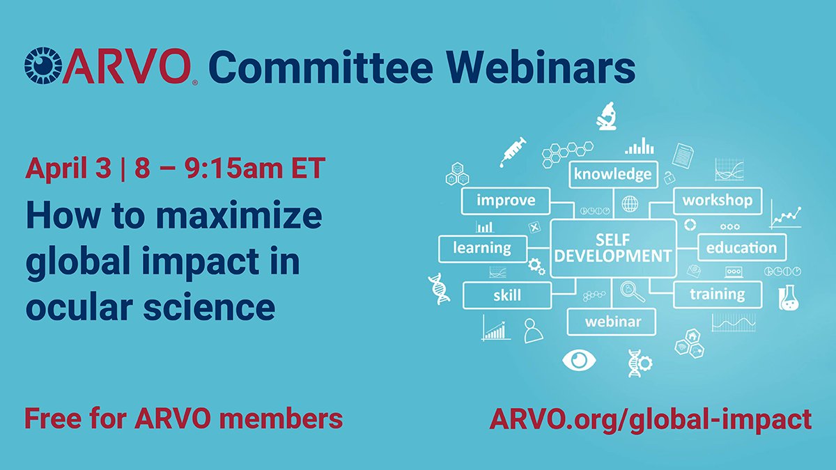 Join @ARVOinfo's April 3 webinar for pivotal insights on how to maximize global impact in #OcularScience. Hear from successful innovators/experts in the ophthalmic field who translated their ideas into impactful real-world solutions (FREE for ARVO members) bit.ly/43goQAW