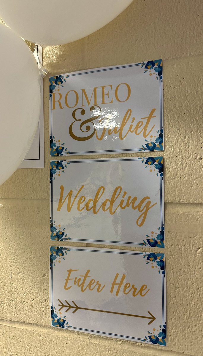 LesleighSmith's tweet photo. Final details from Romeo and Juliet Wedding day in grade 9 @BrooksideInt 

Great day!! 🎭

#shakespearefun
#r&amp;j4ever
#englishlanguagearts https://t.co/8Nk64iNidc