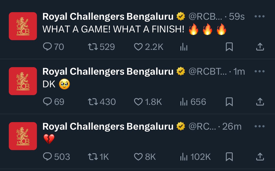 RCBTweets's tweet photo. Just how fast the night changes 🎵

#PlayBold #ನಮ್ಮRCB #IPL2024 #RCBvPBKS https://t.co/i8Xutck2fL