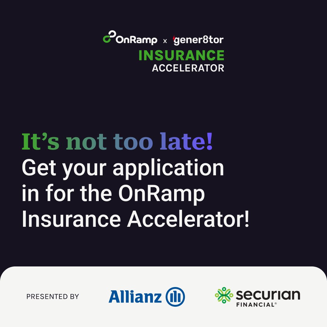 Only **2 weeks** left to join the #fintech &amp; #insurtech revolution with the OnRamp #Insurance Accelerator! 💥

Don't miss out on this opportunity to innovate and shape the future of insurance and #wealthtech.

Apply now and unleash your potential ➡️bit.ly/3wBmHnb
