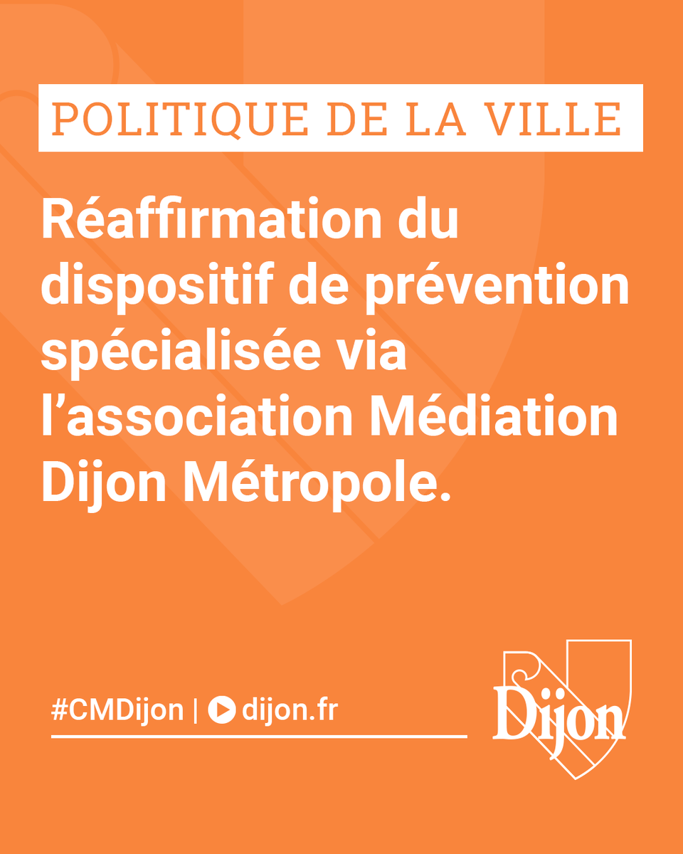 #CMDijon Le Conseil municipal réaffirme son soutien à la prévention spécialisée via l’association Médiation Prévention Dijon Métropole (MPDM) pour des actions à destination des jeunes (9 à 15 ans) des quartiers prioritaires de la ville. #education #prevention