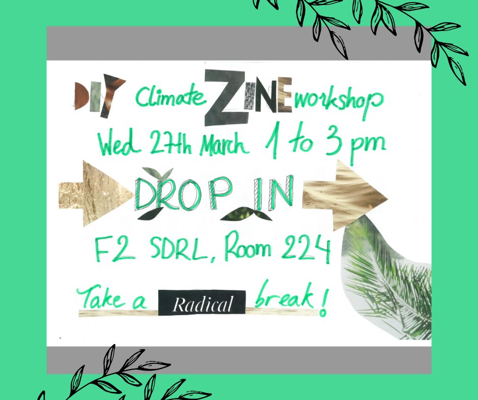 aberdeenunilib's tweet image. The Green Libraries group is leading a climate zine workshop this week in the Sir Duncan Rice Library. Come join the fun!
 
 All welcome 🌱🌏💚
 #climateaction #radical #greenlibrary