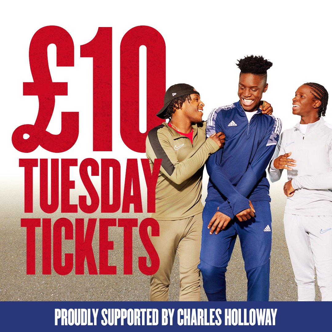 📣 300 tickets. All for £10. Every Tuesday. Available only until Tuesday 30 April ⚽ £10 Tuesdays are proudly supported by Charles Holloway, Bush Theatre in the West End Supporter. @RedPitchPlay @BushTheatre