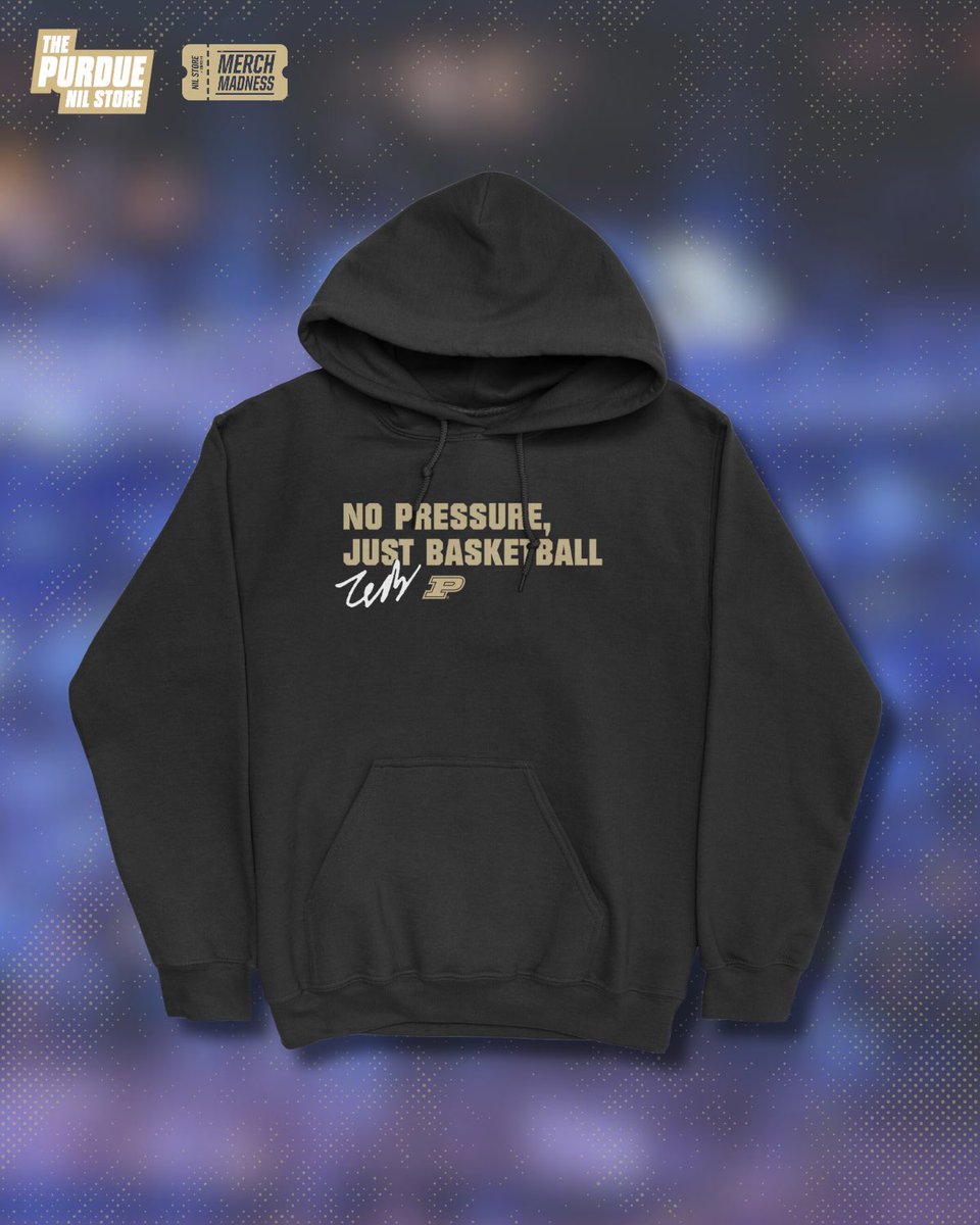 No pressure, just basketball. Shop this and all of @zach_edey merch in his locker room today! Link ⬇️ purdue.nil.store/collections/15…