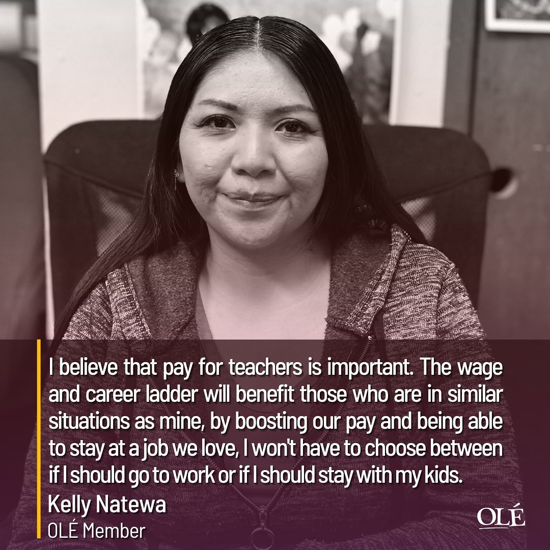Early Ed teachers like Kelly nurture our youngest kids, and they deserve the wages and career ladders to go with this vital job. How have Early Childhood Education teachers benefitted your family?
