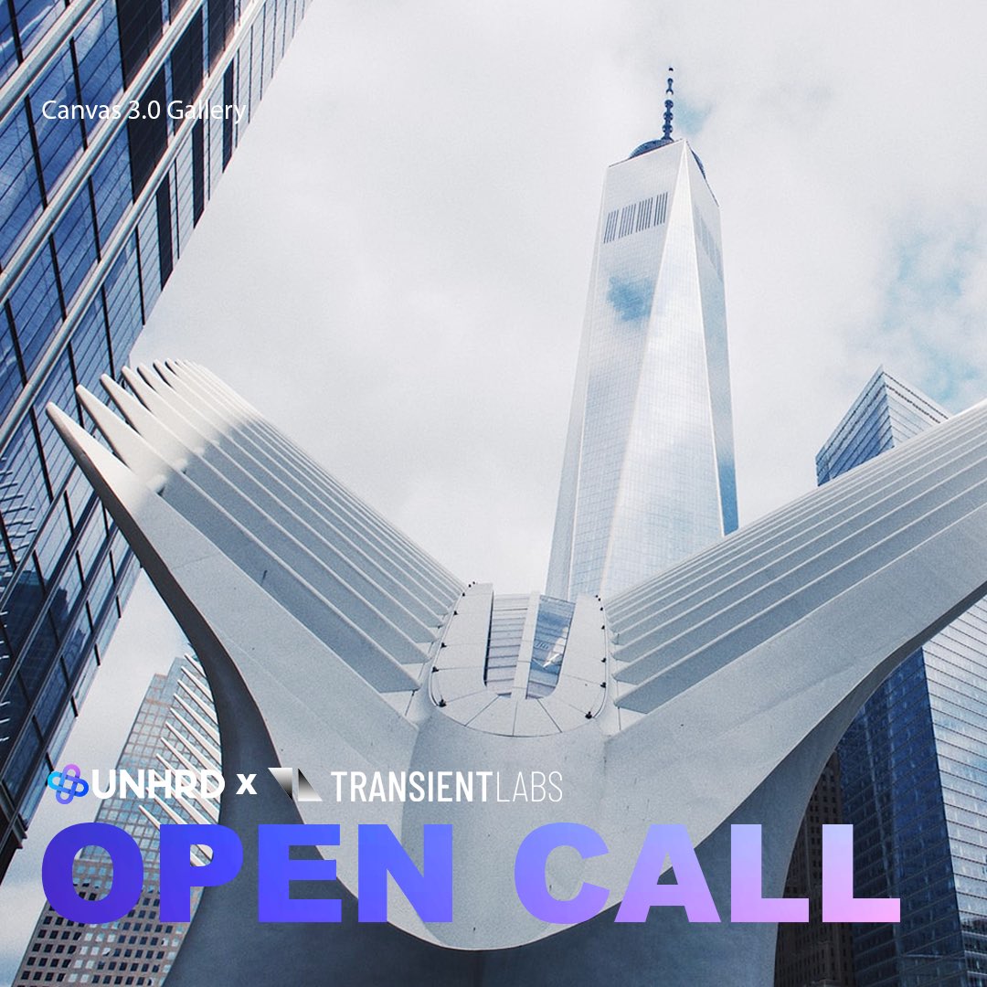 Open Call! Want to be exhibited at the World Trade Center in NYC? UNHRD and @TransientLabs are selecting 5 artists! To apply: RT and like this post Follow us and @TransientLabs Submit using the 🔗 below 👇